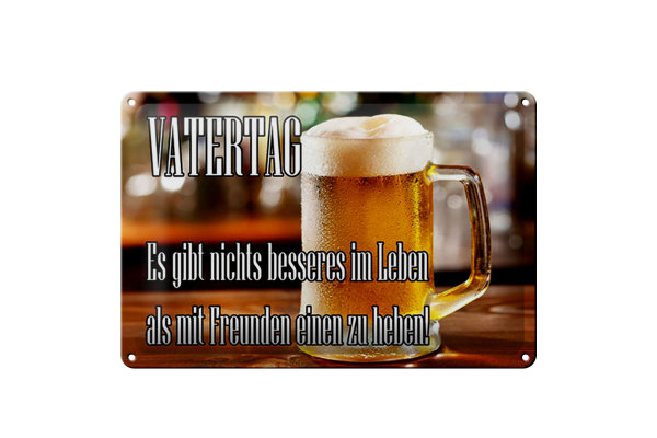 Blechschild Spruch 20x30cm Vatertag nichts besseres Bier