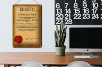 Blechschild Vater 20x30cm Urkunde bester Vater der Welt