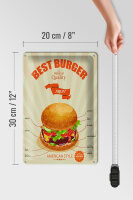 Blechschild Essen 20x30cm Best Burger american style
