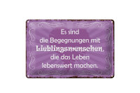 Blechschild Spruch 30x20cm Begegnungen Lieblingsmenschen