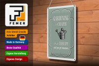 Blechschild Garten 20x30cm Gardening is cheaper Therapy
