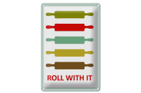 Blechschild Küche 20x30cm Nudelholz Rolling pin roll...