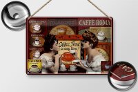 Blechschild Kaffee 30x20cm Coffee Roma ime is any time