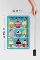 Blechschild Cupcakes 20x30cm Cherry Chocolate banana cream