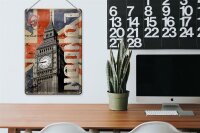 Blechschild London 20x30cm Big Ben berühmter Uhrturm
