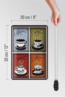 Blechschild Kaffee 20x30cm Coffee Espresso Cappuccino Latte