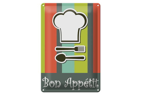 Blechschild Essen 20x30cm bon Appetit Restaurant
