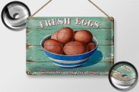Blechschild Retro 30x20cm fresh eggs Frische Eier