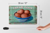 Blechschild Retro 30x20cm fresh eggs Frische Eier