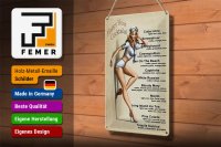 Blechschild Pin Up 20x30cm Happy Hour Cocktails Mojito