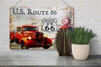 Blechschild Retro 30x20cm US Route 66 Oldtimer Tankstelle