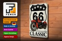Blechschild Retro 20x30cm Motorrad classic 66 5 Sterne