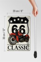 Blechschild Retro 20x30cm Motorrad classic 66 5 Sterne
