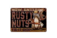 Blechschild Spruch 30x20cm Fix-it Shop rusty nuts Garage