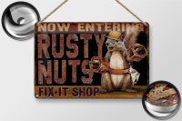 Blechschild Spruch 30x20cm Fix-it Shop rusty nuts Garage