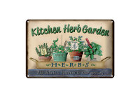 Blechschild Garten 30x20cm Kirchen Herb Garden Mint Thyme