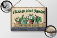 Blechschild Garten 30x20cm Kirchen Herb Garden Mint Thyme