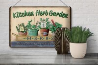 Blechschild Garten 30x20cm Kirchen Herb Garden Mint Thyme