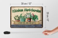 Blechschild Garten 30x20cm Kirchen Herb Garden Mint Thyme