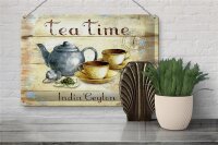 Blechschild Tee 30x20cm Tea Time India Ceylon Teekanne