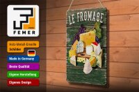 Blechschild Essen 20x30cm Le Fromage Käse Sorten Cheese