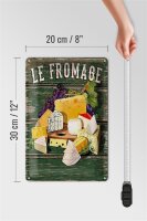 Blechschild Essen 20x30cm Le Fromage Käse Sorten Cheese