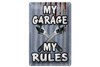 Blechschild Vintage 20x30cm my Garage my rules