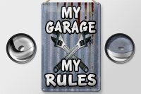 Blechschild Vintage 20x30cm my Garage my rules