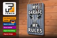Blechschild Vintage 20x30cm my Garage my rules