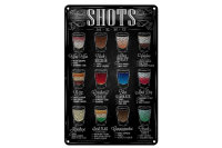 Blechschild Alkohol 20x30cm Shots Menu Woo Black russian