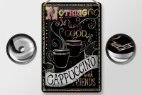 Blechschild Spruch 20x30cm Cappuccino with friends