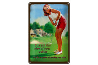 Blechschild Pinup 20x30cm Golf it´s not size of...