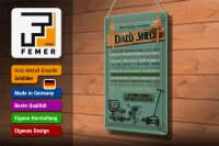 Blechschild Spruch 20x30cm Dad´s Shed open evening weekends