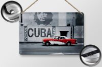 Blechschild Spruch 30x20cm Cuba Guevara Auto rot Oldtimer
