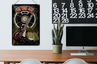 Blechschild Spruch 20x30cm Music city on the Air Gitarre