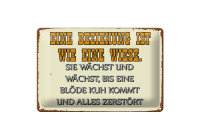 Blechschild Spruch 30x20cm Eine Beziehung wie eine Wiese