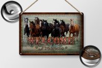 Blechschild Pferde 20x30cm welcome friends