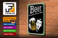 Blechschild Spruch 20x30cm Beer everybody needs a hobby