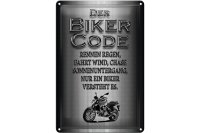 Blechschild Motorrad 20x30cm Biker Code rennen regen wind
