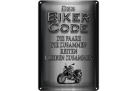 Blechschild Motorrad 20x30cm Biker Code Paare zusammen