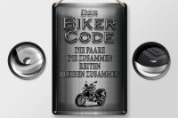 Blechschild Motorrad 20x30cm Biker Code Paare zusammen