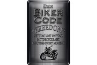 Blechschild Motorrad 20x30cm Biker Code Freedom getting