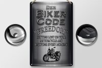 Blechschild Motorrad 20x30cm Biker Code Freedom getting