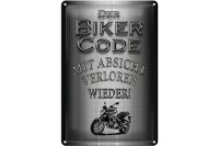 Blechschild Motorrad 20x30cm Biker Code mit Absicht