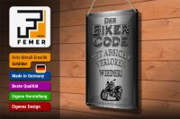 Blechschild Motorrad 20x30cm Biker Code mit Absicht