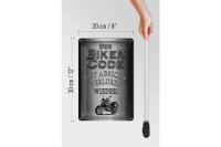 Blechschild Motorrad 20x30cm Biker Code mit Absicht