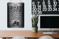 Blechschild Motorrad 20x30cm Biker Code mehr Spaß als normale