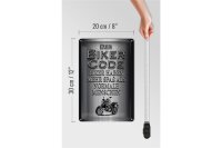 Blechschild Motorrad 20x30cm Biker Code mehr Spaß als normale