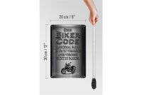 Blechschild Motorrad 20x30cm Biker Code fahren um zu vergessen