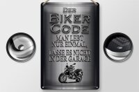 Blechschild Motorrad 20x30cm Biker Code man lebt nur einmal